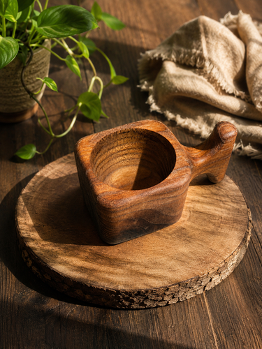 لیوان چوبی دستهدار فانتزی ماروک