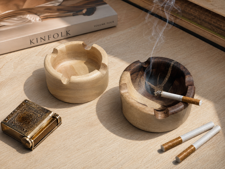زیرسیگاری چوبی ماروک طرح شیار دار