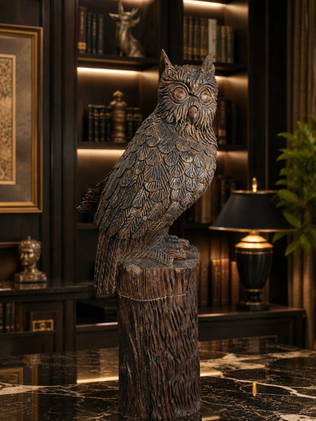 مجسمه چوبی جغد ماروک