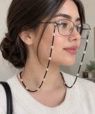 بند عینک زنانه منجوقی طرح گل ماروک